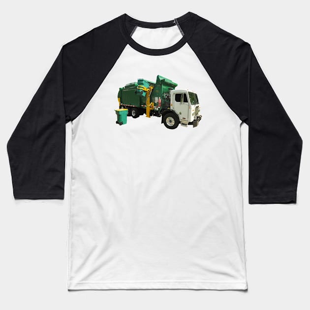 GREEN TRASH TRUCK Baseball T-Shirt by Cult Classics